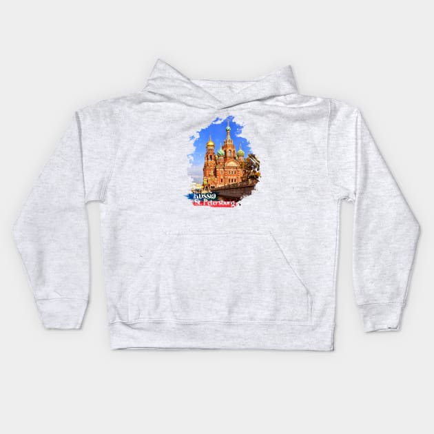 St. Petersburg, Russia Kids Hoodie by hveyart